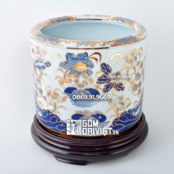 Bát hương Sen vẽ vàng 24K