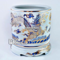 Bát Hương Vẽ Vàng 24K Cao Cấp Bát Tràng