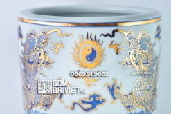 Bát Hương Vẽ Vàng 24K Cao Cấp Bát Tràng