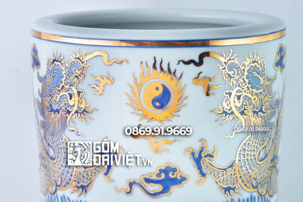 Bát Hương Vẽ Vàng 24K Cao Cấp Bát Tràng