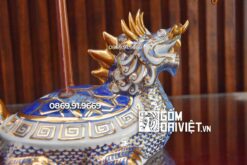 Bộ đỉnh hạc bát tràng vẽ vàng 24k