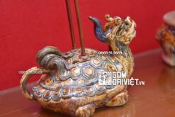 Bộ Tam Sự Bằng Gốm Sứ Men Rạn Nổi