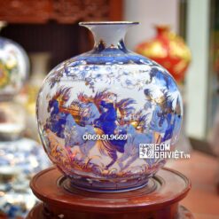 Bình Hút Tài Lộc Nhị Cảnh Thuận Buồm Mã Đáo Vẽ Vàng