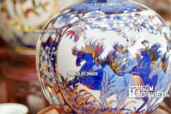 Bình Hút Tài Lộc Nhị Cảnh Thuận Buồm Mã Đáo Vẽ Vàng