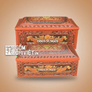 Tiểu Sành Bát Tràng Khắc Hoa Sen Cao Cấp